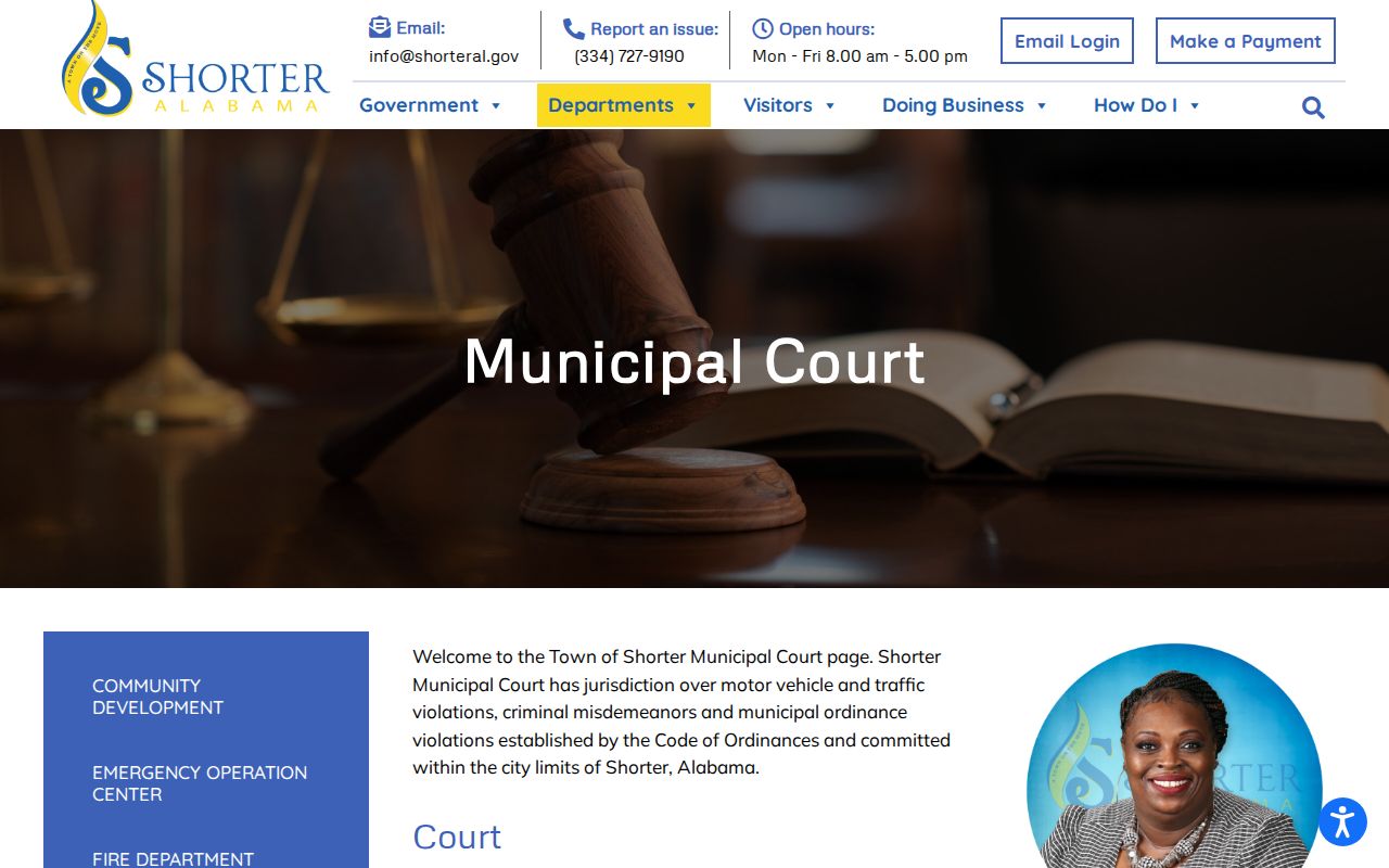 Shorter warrant records information on the municipal court page