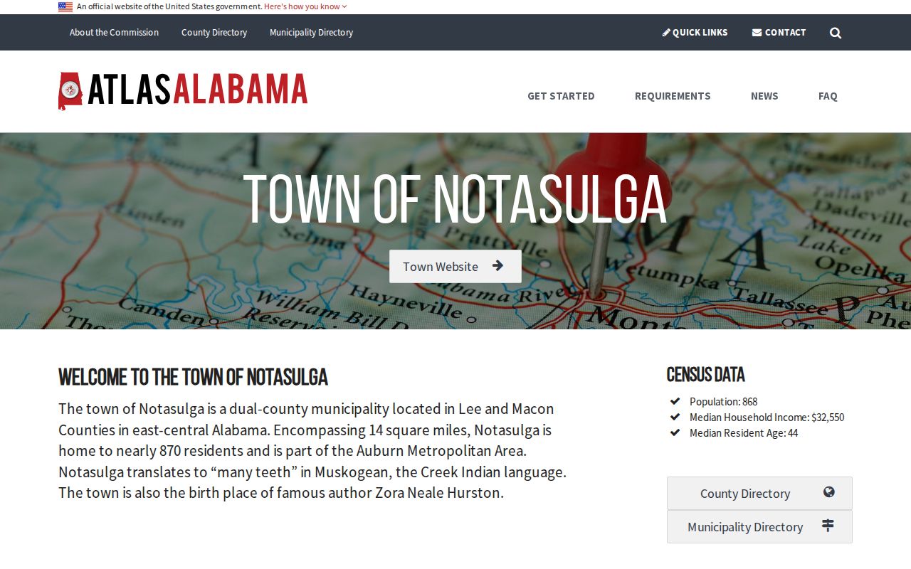 Macon County municipal warrant route for Notasulga